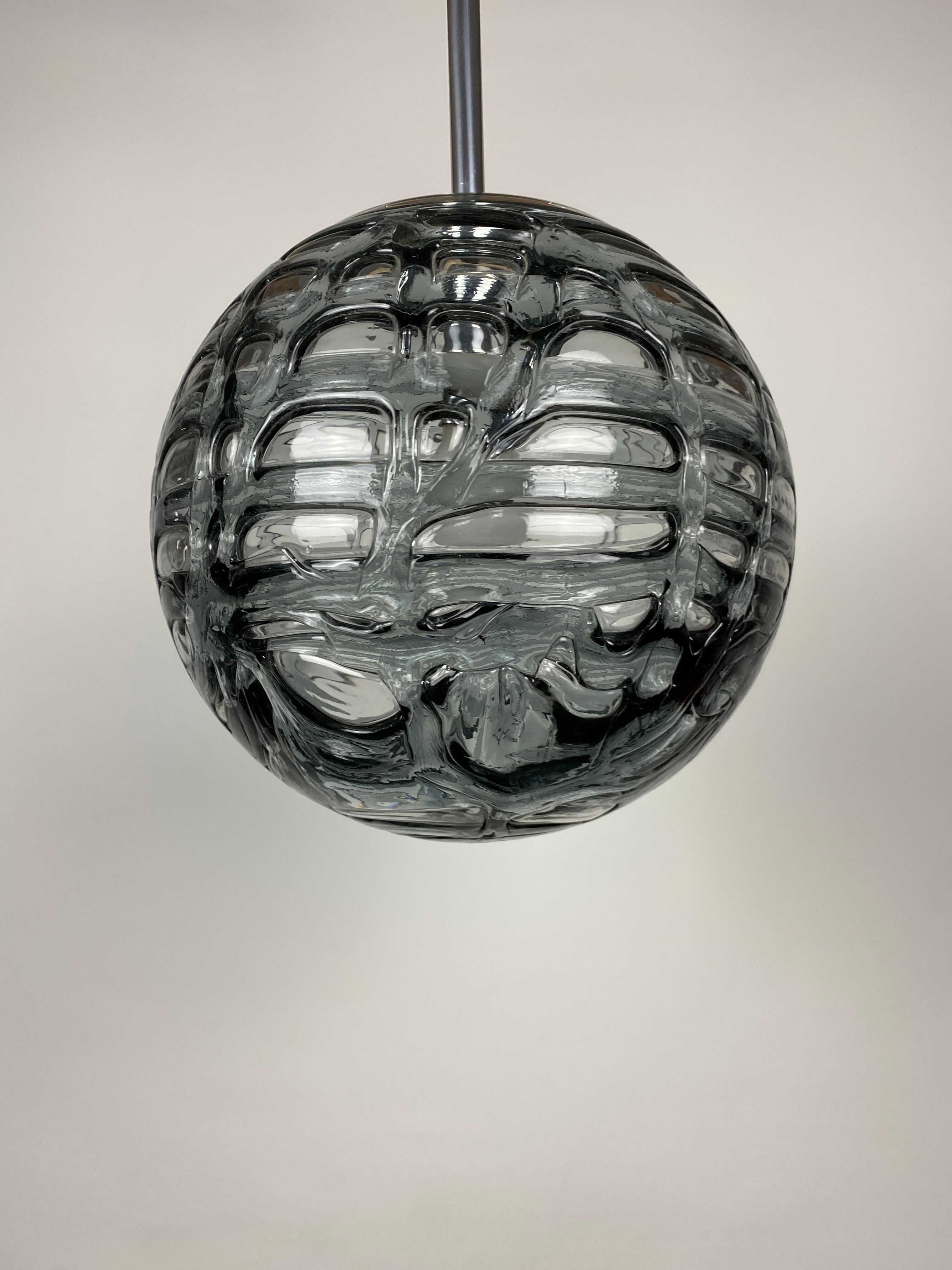 Murano glass ball pendant lamp by Doria Leuchten 1960