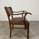 Office chair or bridge chair from the 1920s, wooden frame, backrest.