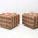 Eastern bloc upholstered pouffe, 1980´s, Czechoslovakia