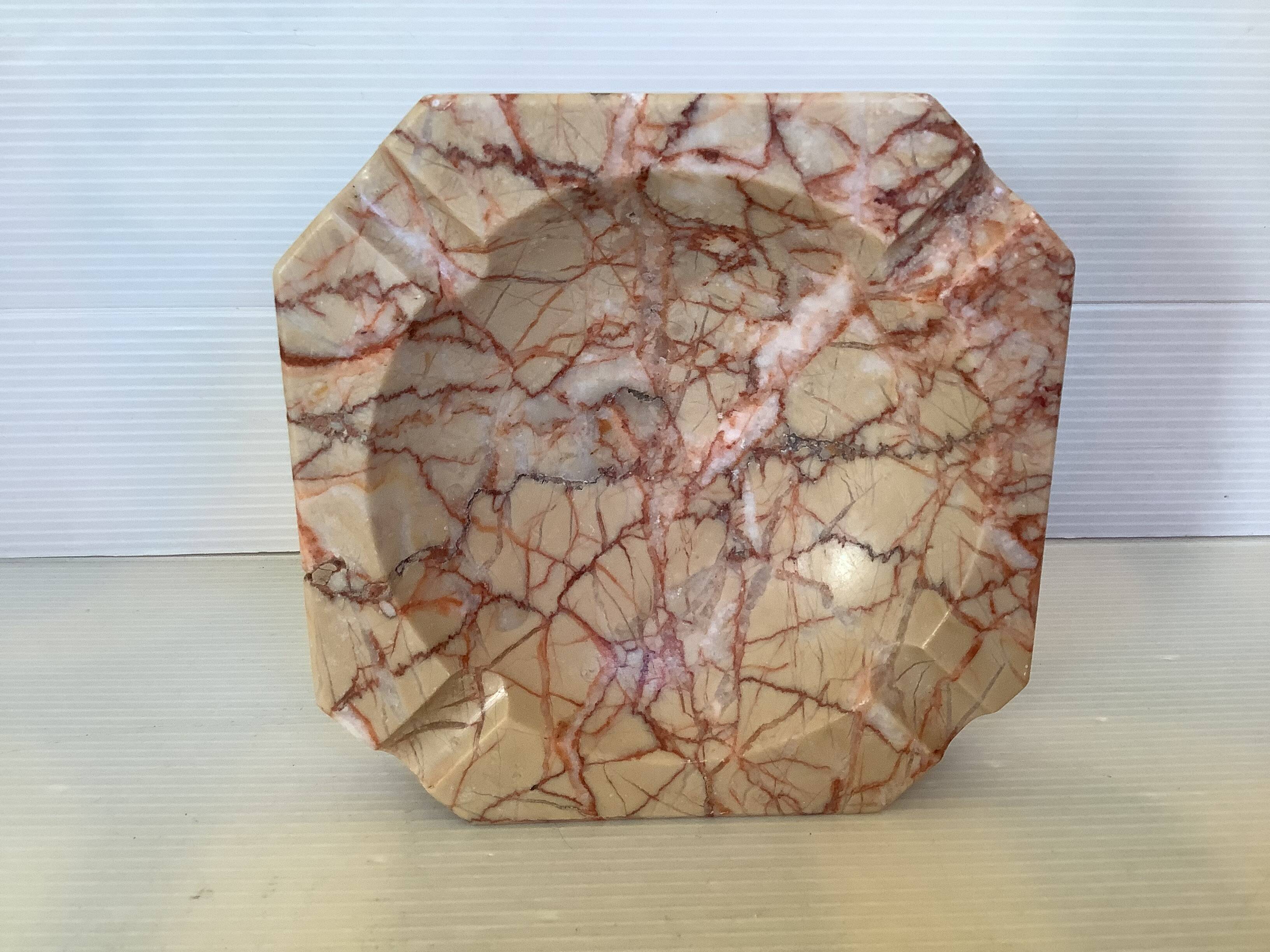 Veined marble ashtray tray