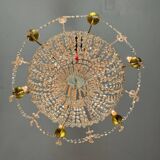 Lustre sac de perle en cristaux taillés vers 1900