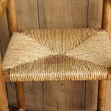 Mulched high chair, turned wood