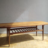 1960s blond wooden coffee table