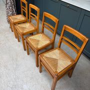 Set of 4 vintage rush chairs