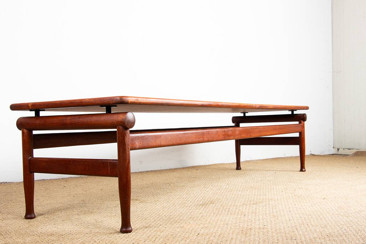 Very Large Danish Teak Coffee Table or Hall Bench by Borge Mogensen.
