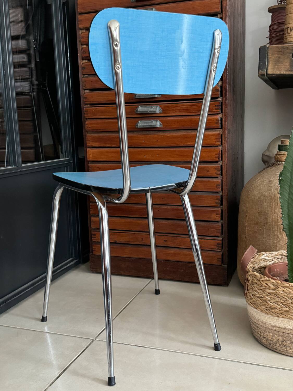 Vintage Blue Formica Chair