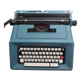 Machine à écrire Olivetti Studio 46 bleue vintage révisée