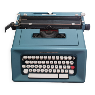 Machine à écrire Olivetti Studio 46 bleue vintage révisée