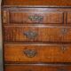 George III oak secretary bookcase circa 1760, Thomas Chippendale style.