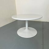 Table basse ronde blanche par Artifort, années 1970