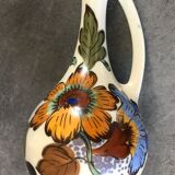 Ancien vase en porcelaine royal gouda hollande décor main signé, 18 cm
