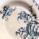 Vintage decorative plate, Gien Chardon bleu model, ironstone.