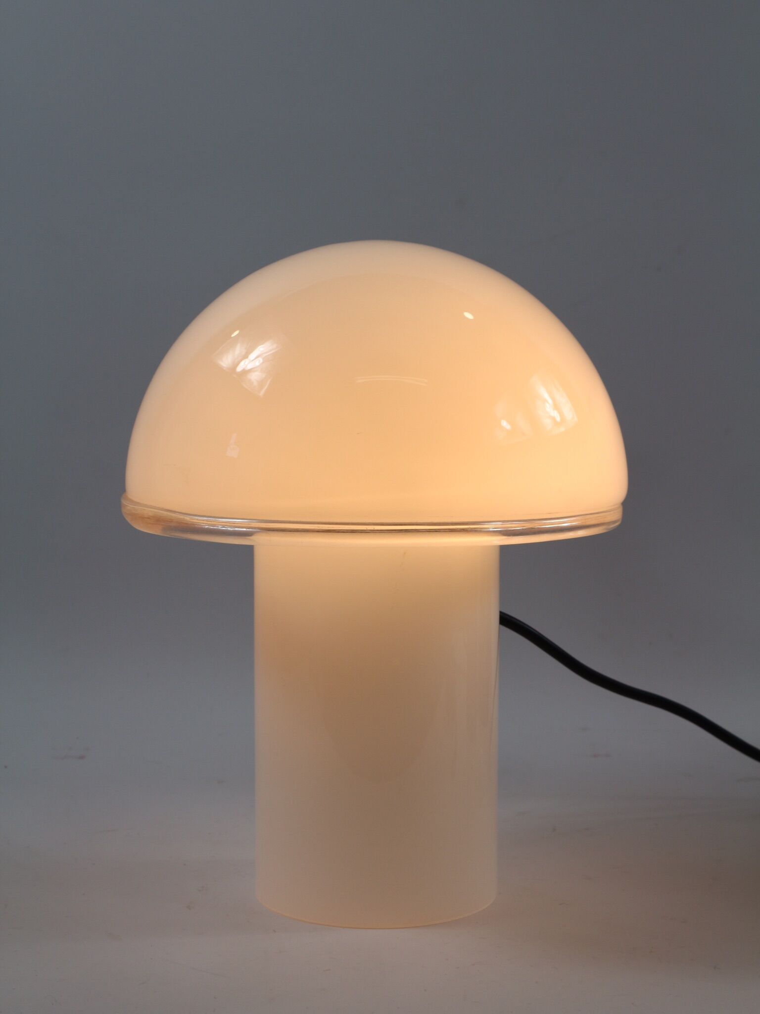 White glass table lamp, Onfale, Artemis by Vistosi, 70s production
