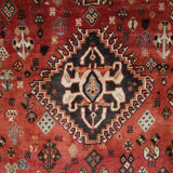 Vintage Persian Qashqai Handmade Wool Shiraz Rug- 119x243cm