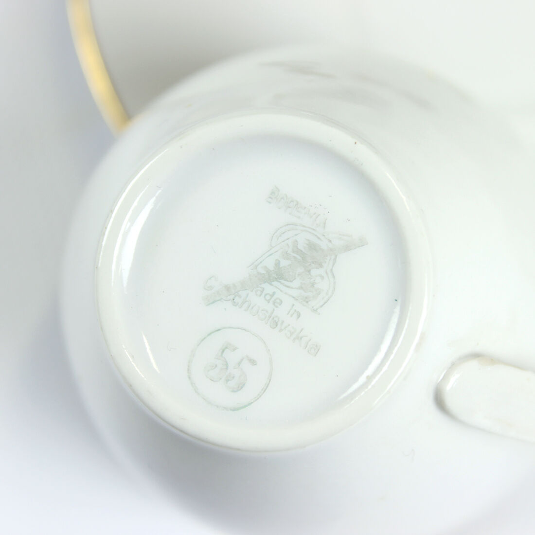 Service à thé Bohême en porcelaine et or, Tchécoslovaquie 1950s