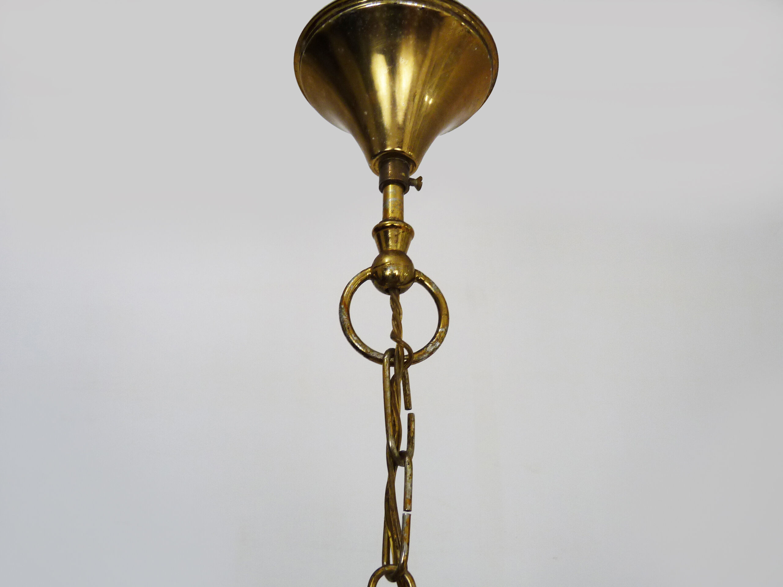 Old hot air balloon chandelier, glass tassels