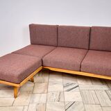 Vintage Modular Corner Sofa Bed with Ottoman, 1960s, Czechoslovakia