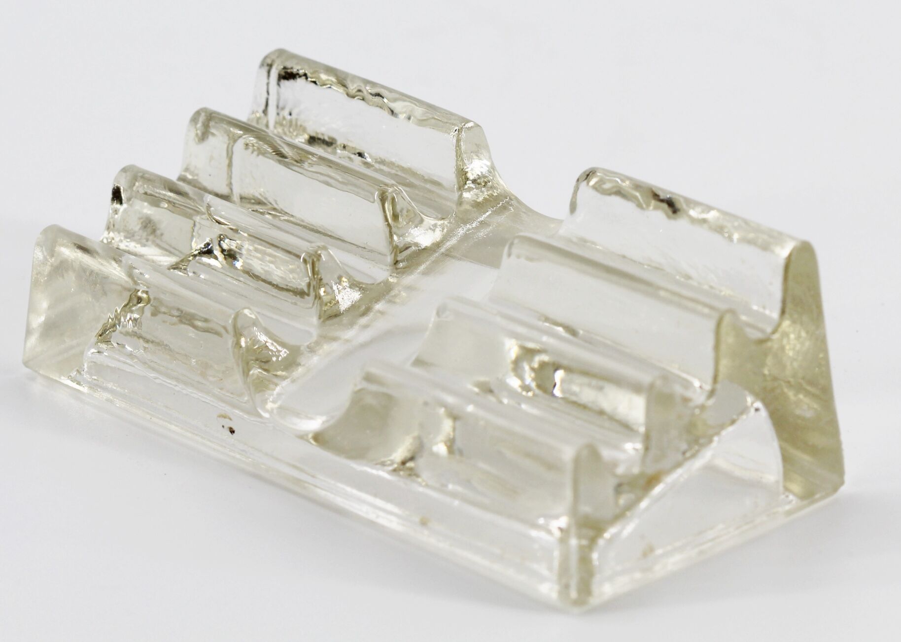 Old molded glass pen holder