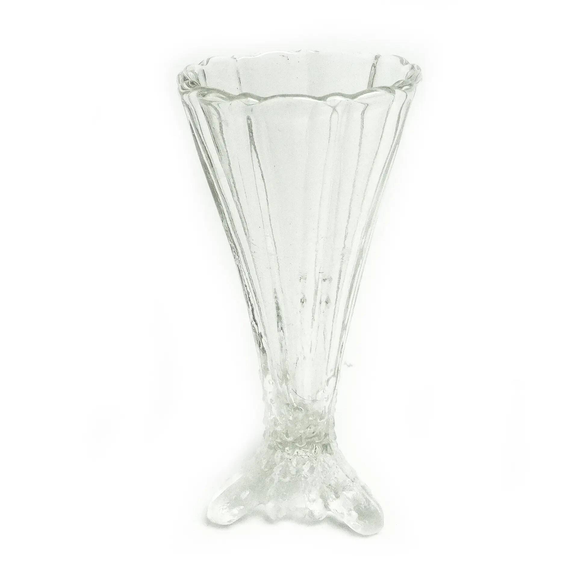 Art Deco vase, transparent glass, Poland, 1930s