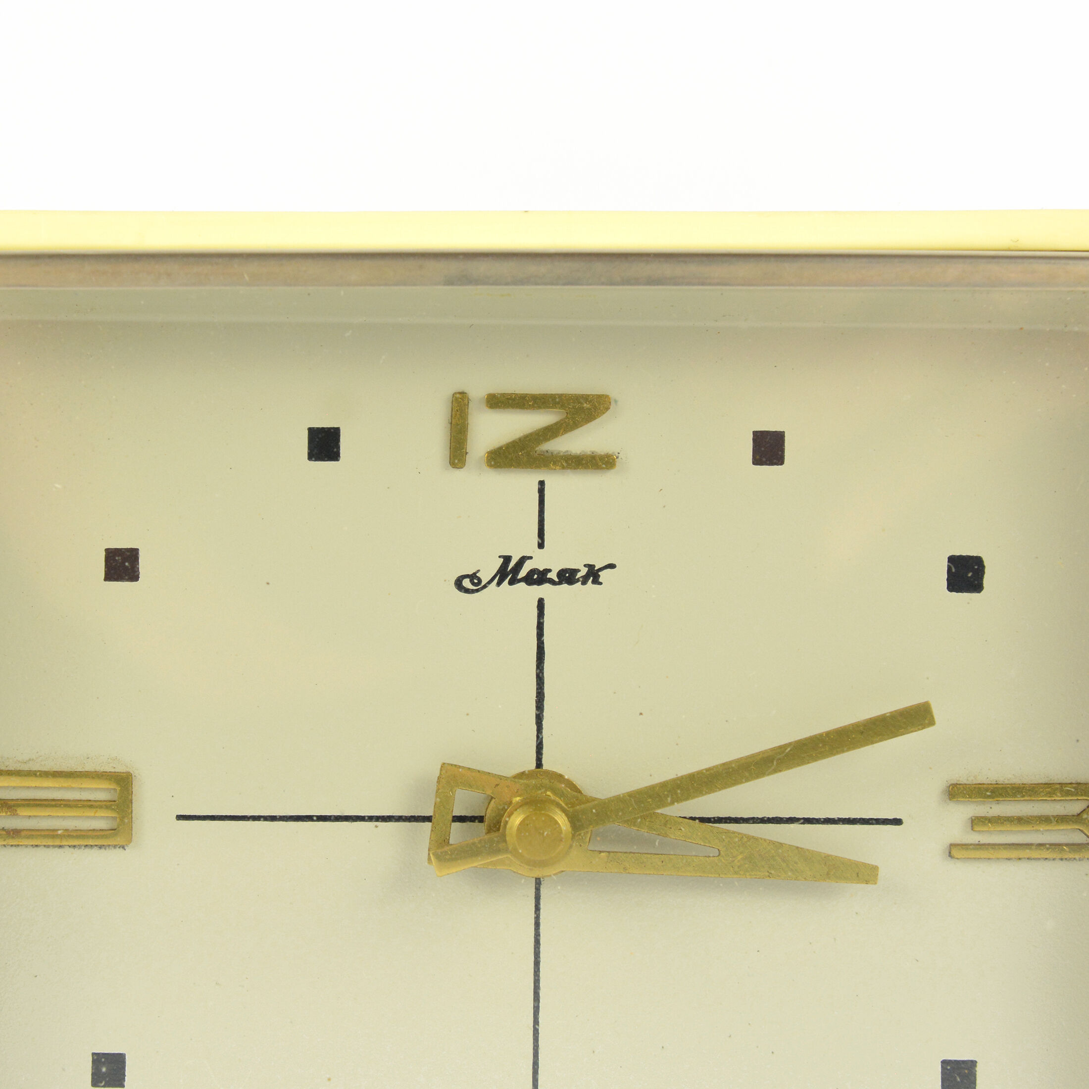 1960s modernist fireplace clock, Majak, USSR