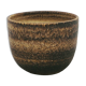 vintage ceramic brown brutalist flower pot large