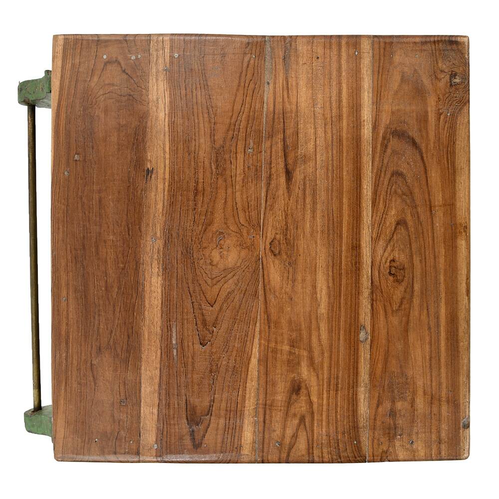 Showcase on patinated wooden legs