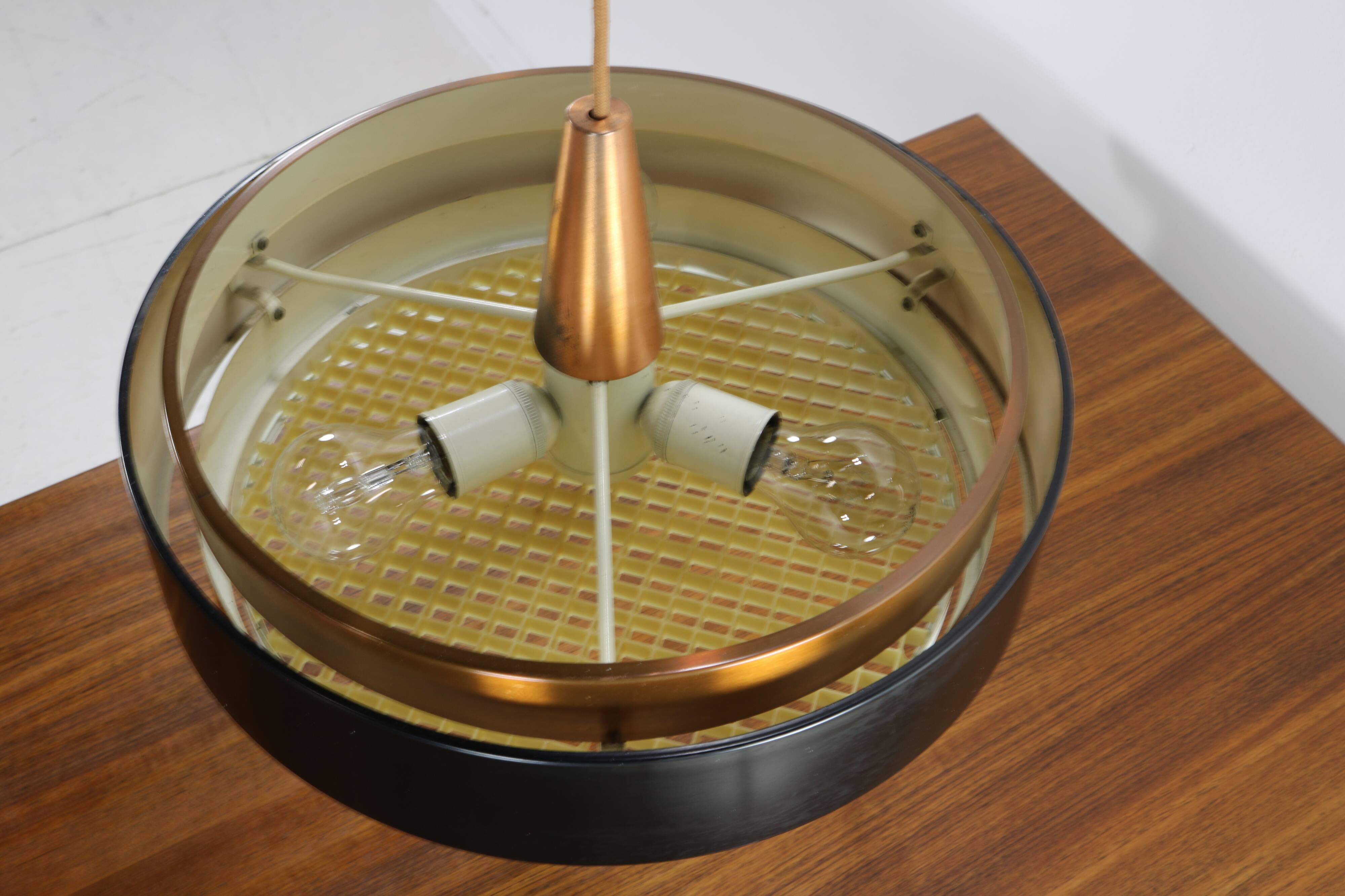 Sixties design copper pendant lighting for Hiemstra Evolux