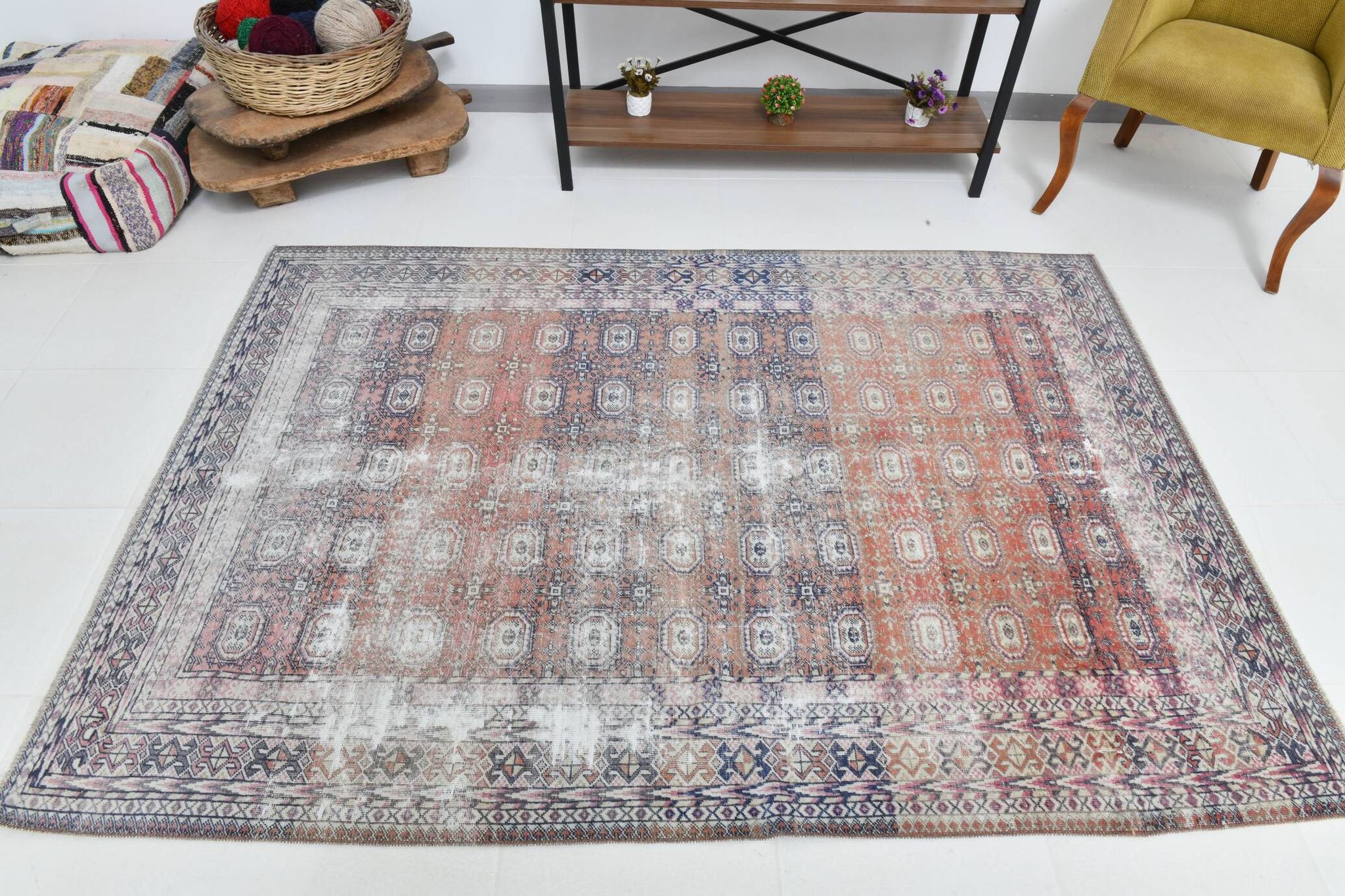 Tapis persan classique rouge et bleu