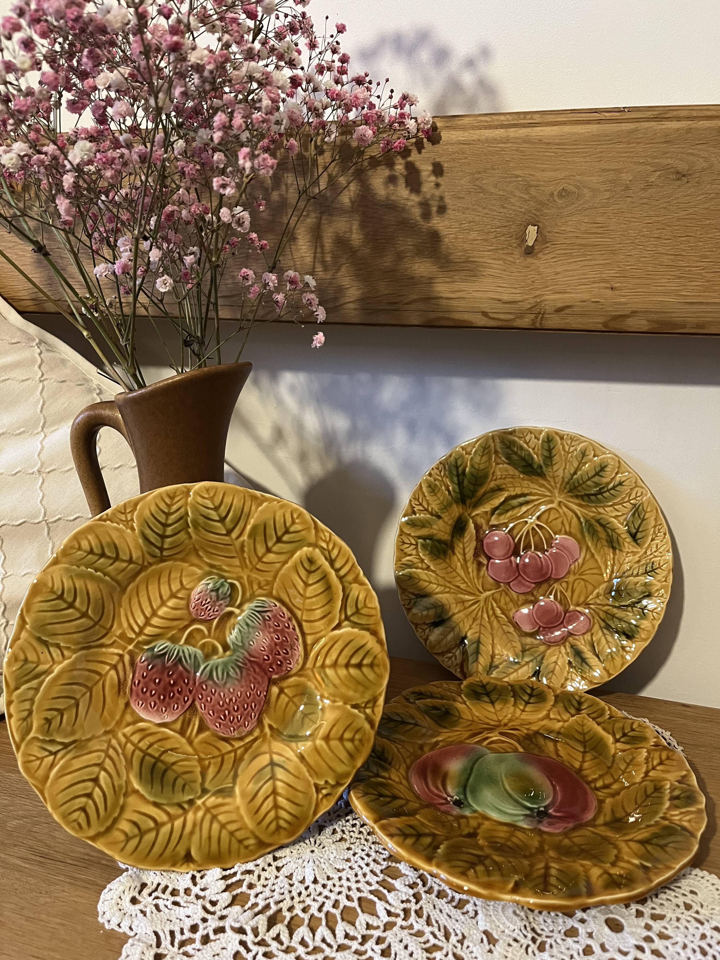 Set of 3 Sarreguemines slushie dessert plates