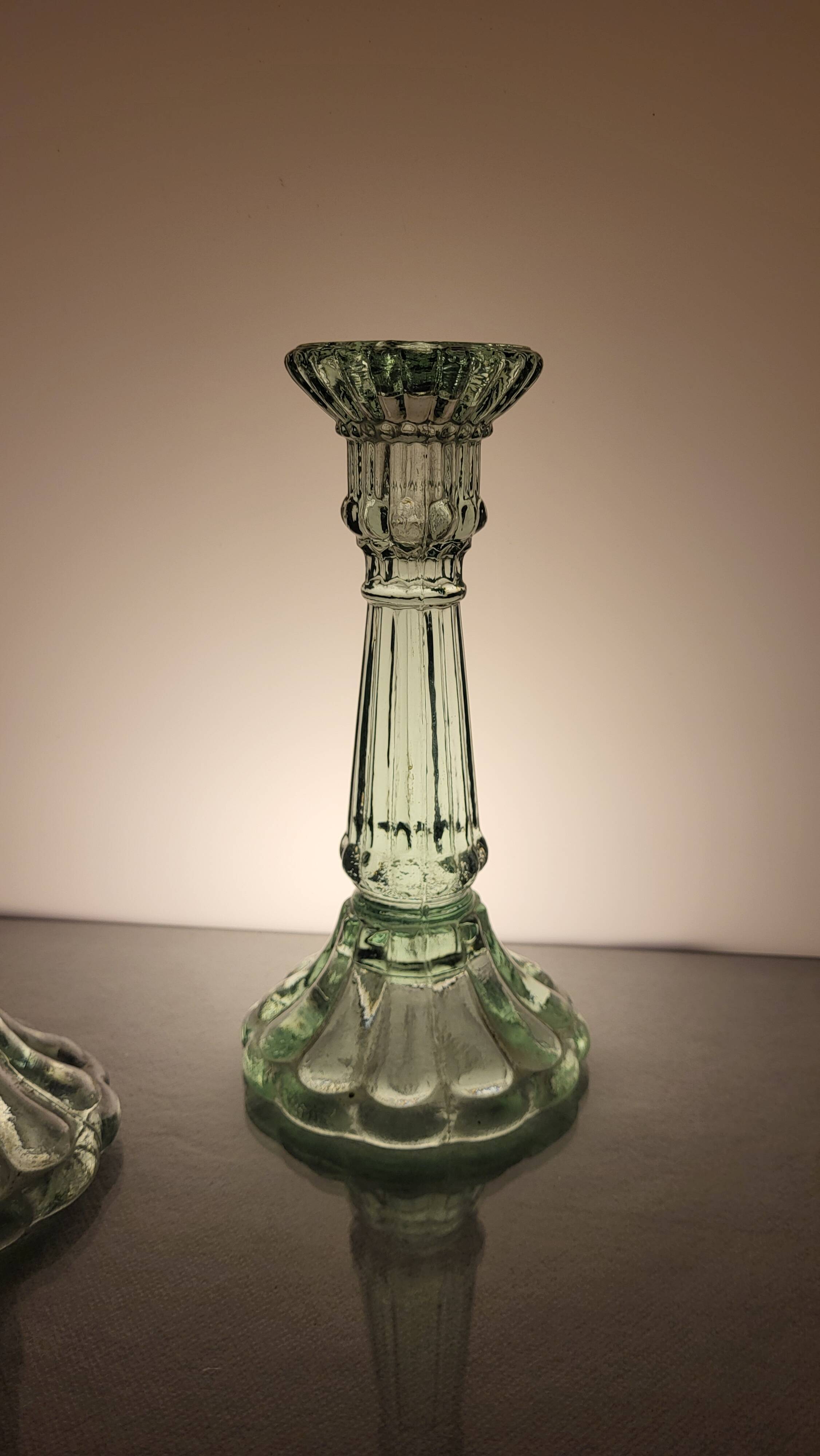 2 Glass candle holders