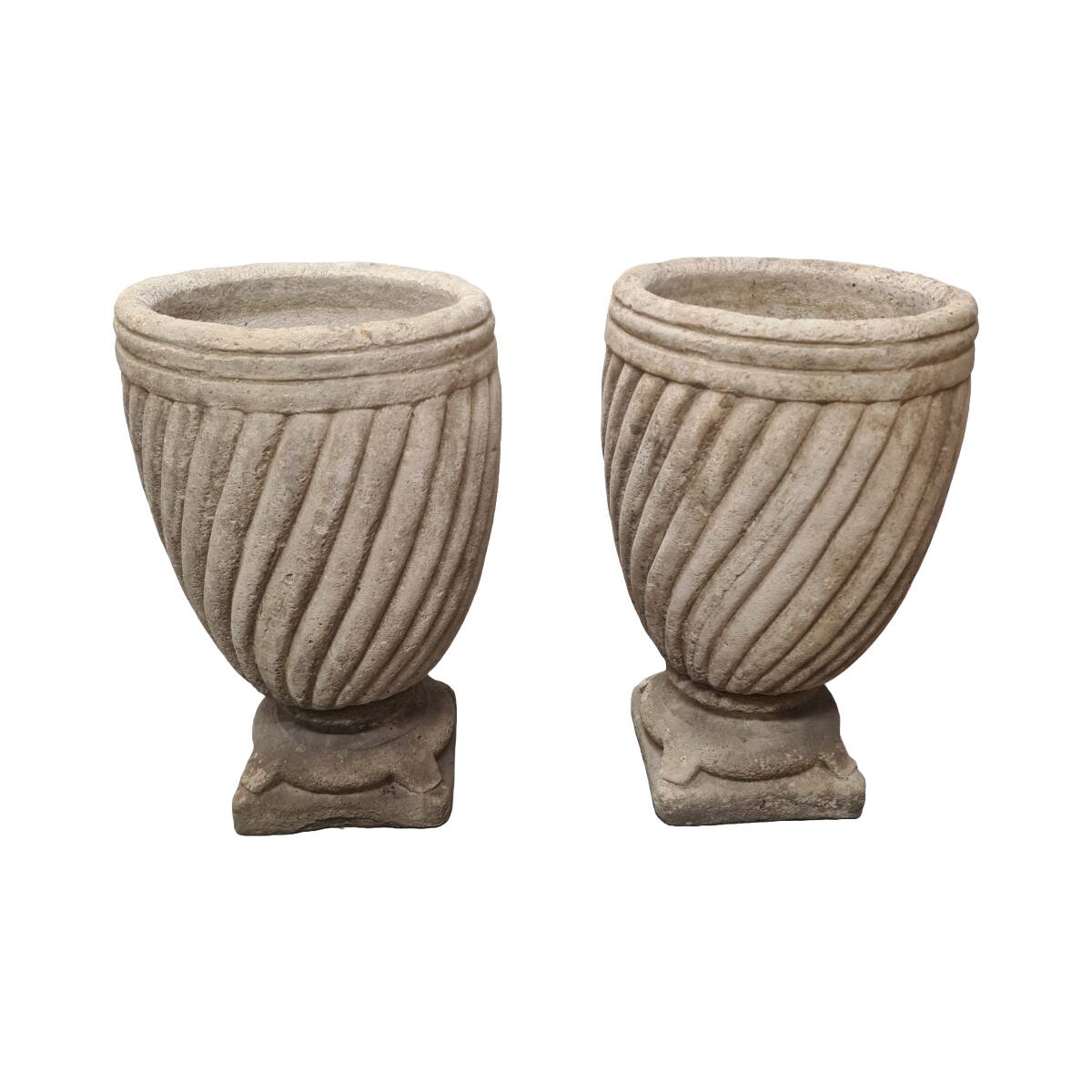 Pots de fleurs classiques en grès français, années 1980/90