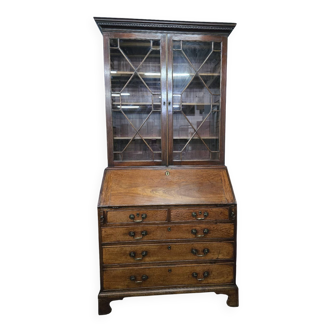 Mahogany secretary with display cabinet