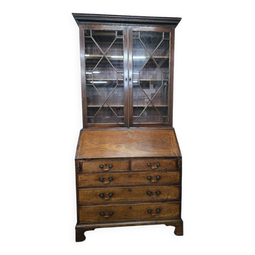 Secrétaire en acajou avec vitrine bibliothèque