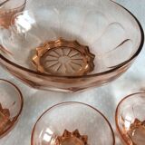 Set of 8 vintage dessert bowls and its pink bowl 1960s