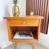 Vintage compass leg bedside table