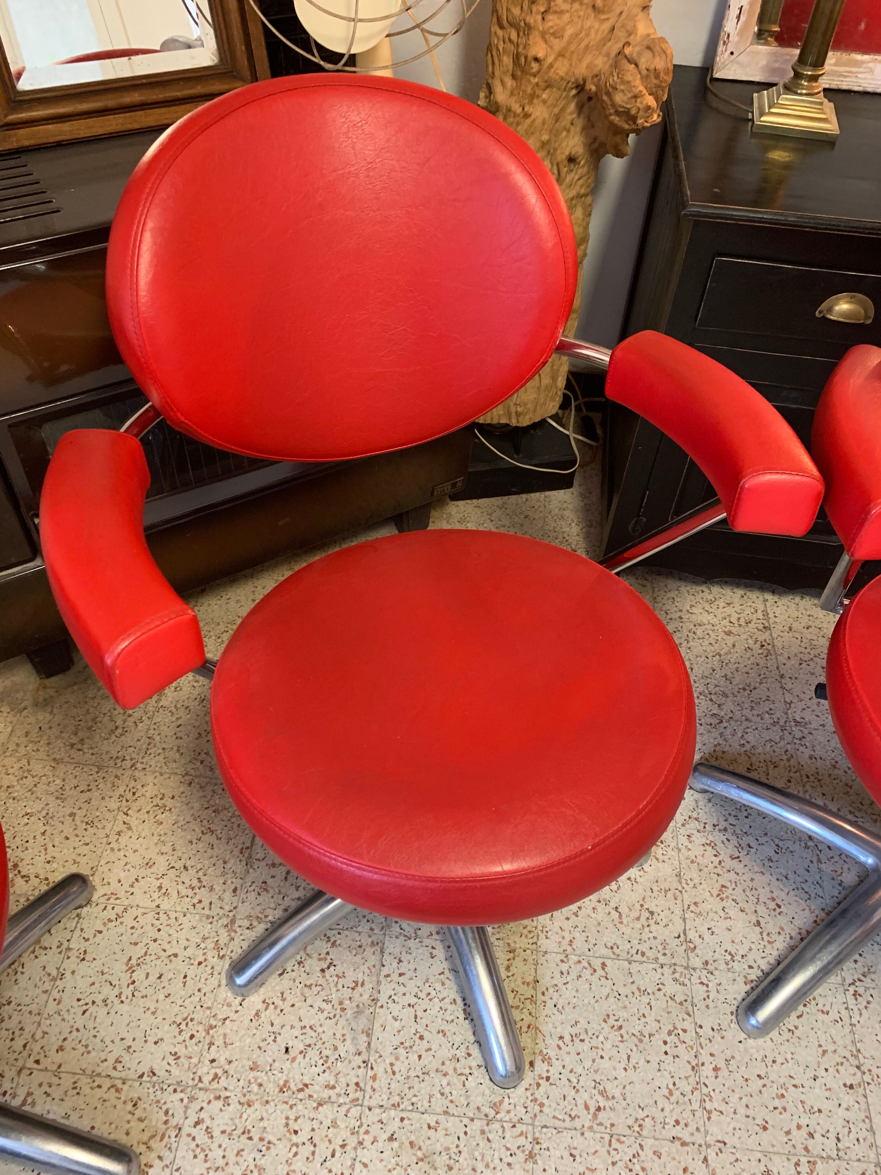 4 barber armchairs