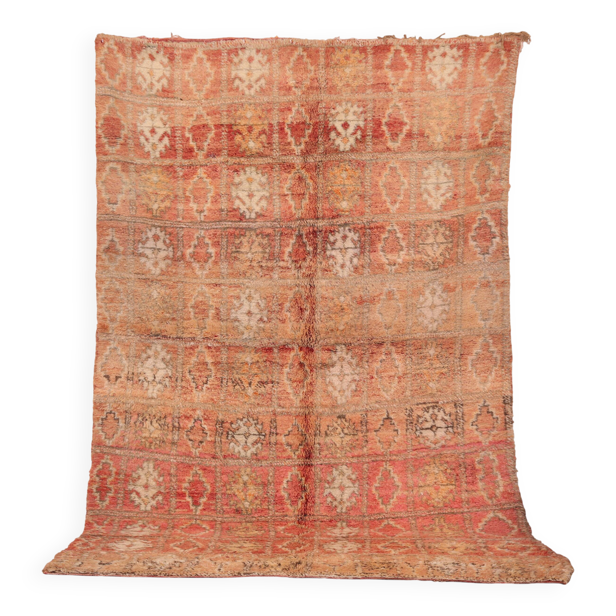 Peach Vintage Moroccan Rug 176 x 287 cm, Berber Wool Rug, Handmade Boho Rug