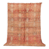Tapis marocain vintage pêche 176 x 287 cm, tapis en laine berbère, tapis boho fait main