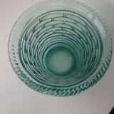 Pot de fleur en verre facon rotin