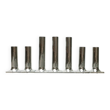 Chrome Wall Lights or German Wall Sconces Model A248 Space 1960s by Rolf Krüger for Staff, Set of 7