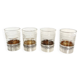 4 verres à liqueur en cristal et argent – Fin XIXe - début XX siècle