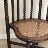 Pair of Edwardian Bobbin Armchairs with Cane Seat Early 20th Century