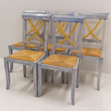 6 mulched provencal style chairs
