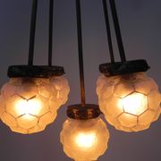 Suspension art déco avec 5 sphères sur 5 tiges