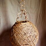 Lampshade suspension vintage wicker ball and natural string