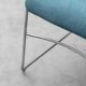 Set of 4 vintage metal and blue fabric chairs, 1970s modernist