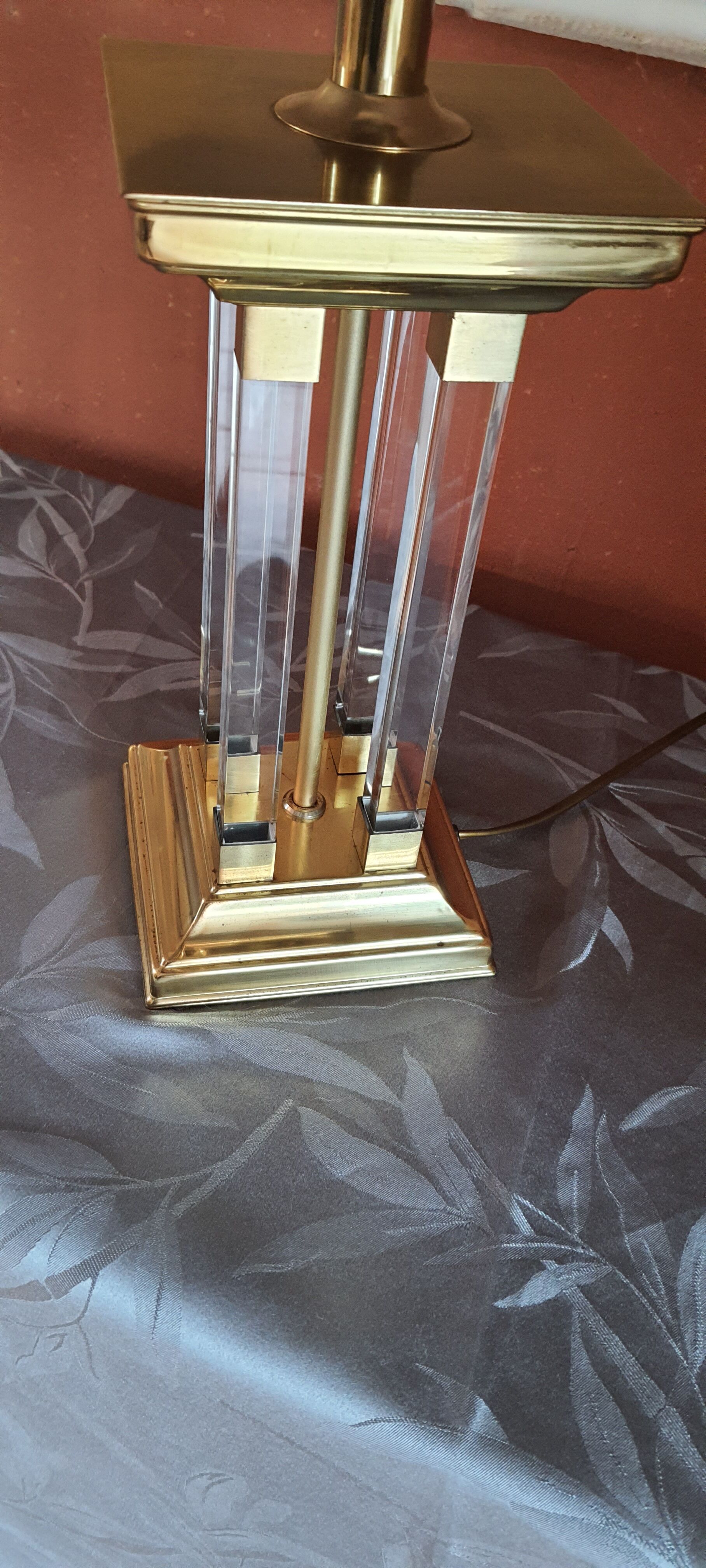 Plexiglas and brass lamp