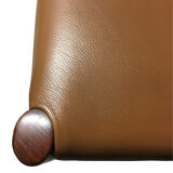 Lot of rosewood and khaki leather chairs 1960s, Manufacturer Lübke,