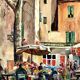 Tableau marché aux fleurs à Menton Henri Guillon