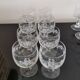 Set of 8 red wine glasses on crystal legs decorated with grapes and vine branches Luminarc